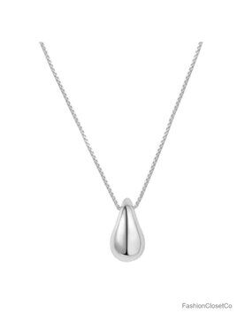 Gold Plated Pear Pendant Necklace, Dainty Teardrop Necklace for Women,